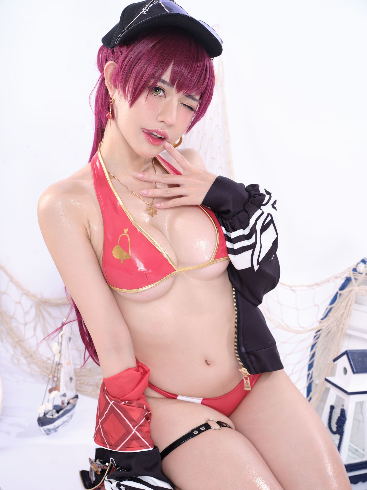 图片[2]-No.042-Hoshou Marine Swimwear (Hololive) [27P]-cos王者