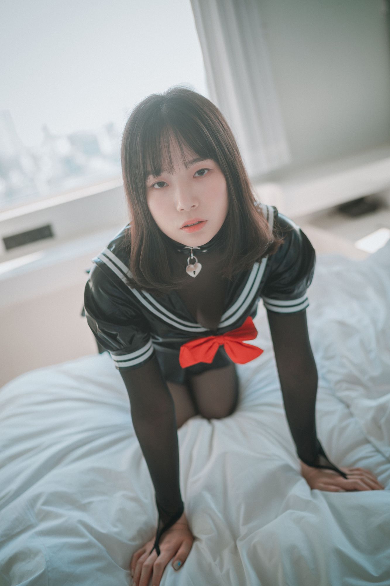 No.031-[DJAWA] Leather Black Schoolgirl – Veiled ver [51P]-cos王者