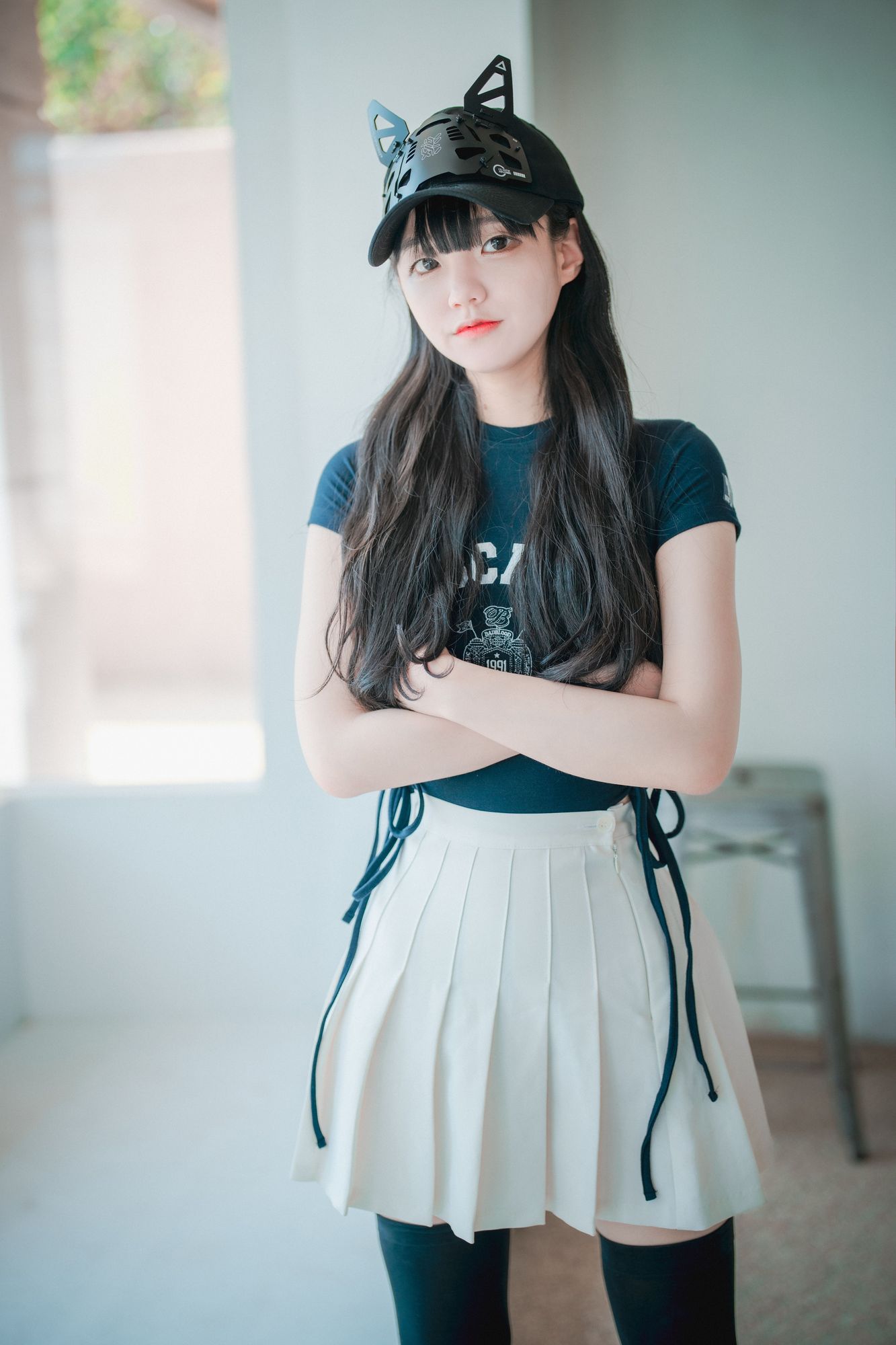 No.034-[DJAWA] Classic Athletic Girl in Navy Blue [71P]-cos王者