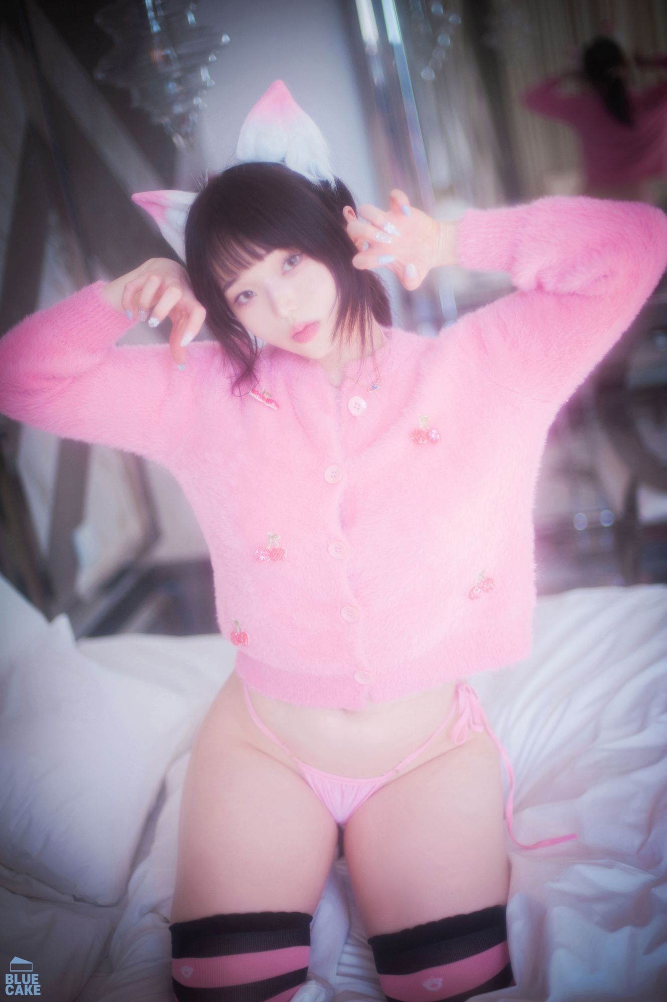 No.092-[BLUECAKE] Naughty Cats Pink & Mint RED [144P]-cos王者